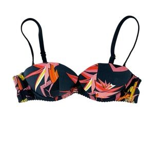 Agent Provacateur Orchid Bra - Black Red Pink Printed Padded Bra sz 34B